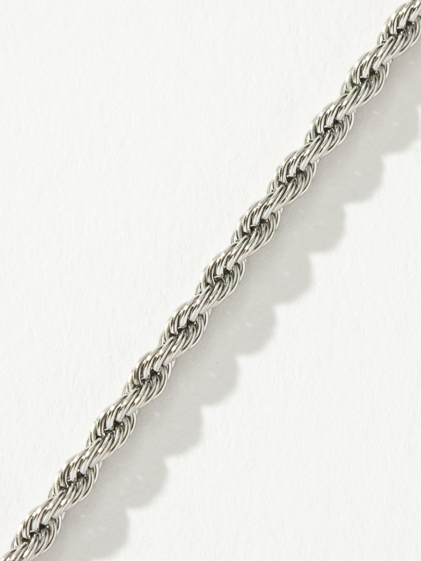 Men’s Rope Chain Necklace 3mm | Silver | Product Detail Image | Uncommon James