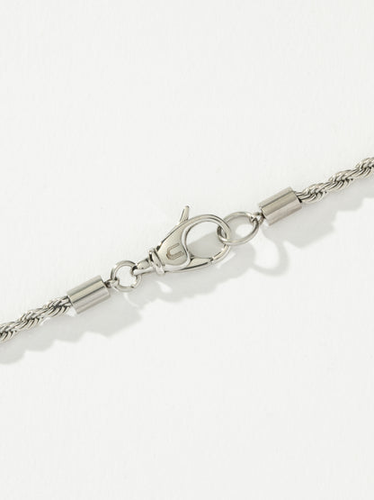 ["Men’s Rope Chain Necklace 3mm ", " Silver ", " Product Detail Image 3 ", " Uncommon James"]