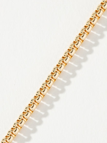 ["Men’s Round Box Chain Necklace 3mm ", " Gold ", " Product Detail Image 2 ", " Uncommon James"]