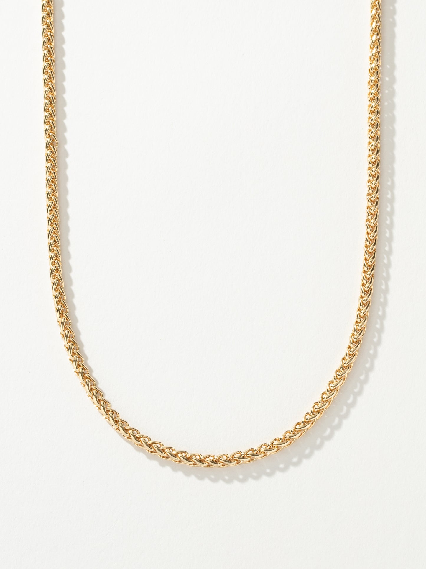 Men’s Wheat Chain Necklace 4mm | Gold | Product Detail Image | Uncommon James