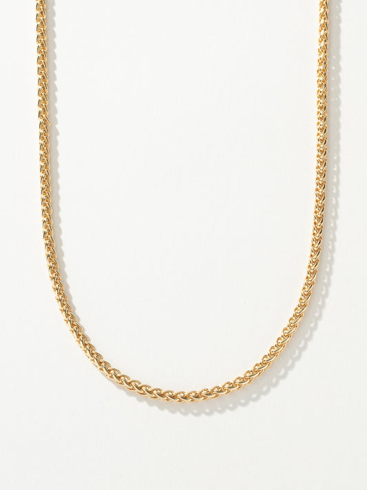 Men’s Wheat Chain Necklace 4mm | Gold | Product Detail Image | Uncommon James