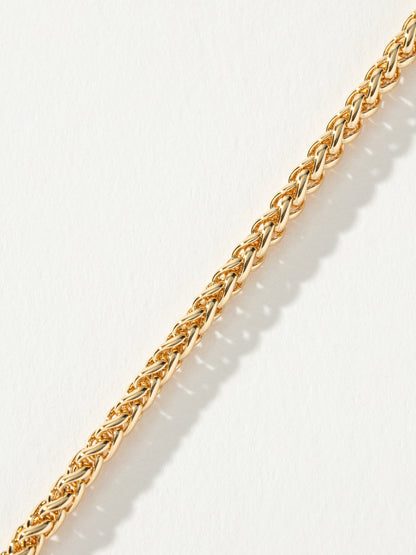 ["Men’s Wheat Chain Necklace 4mm ", " Gold ", " Product Detail Image 3 ", " Uncommon James"]