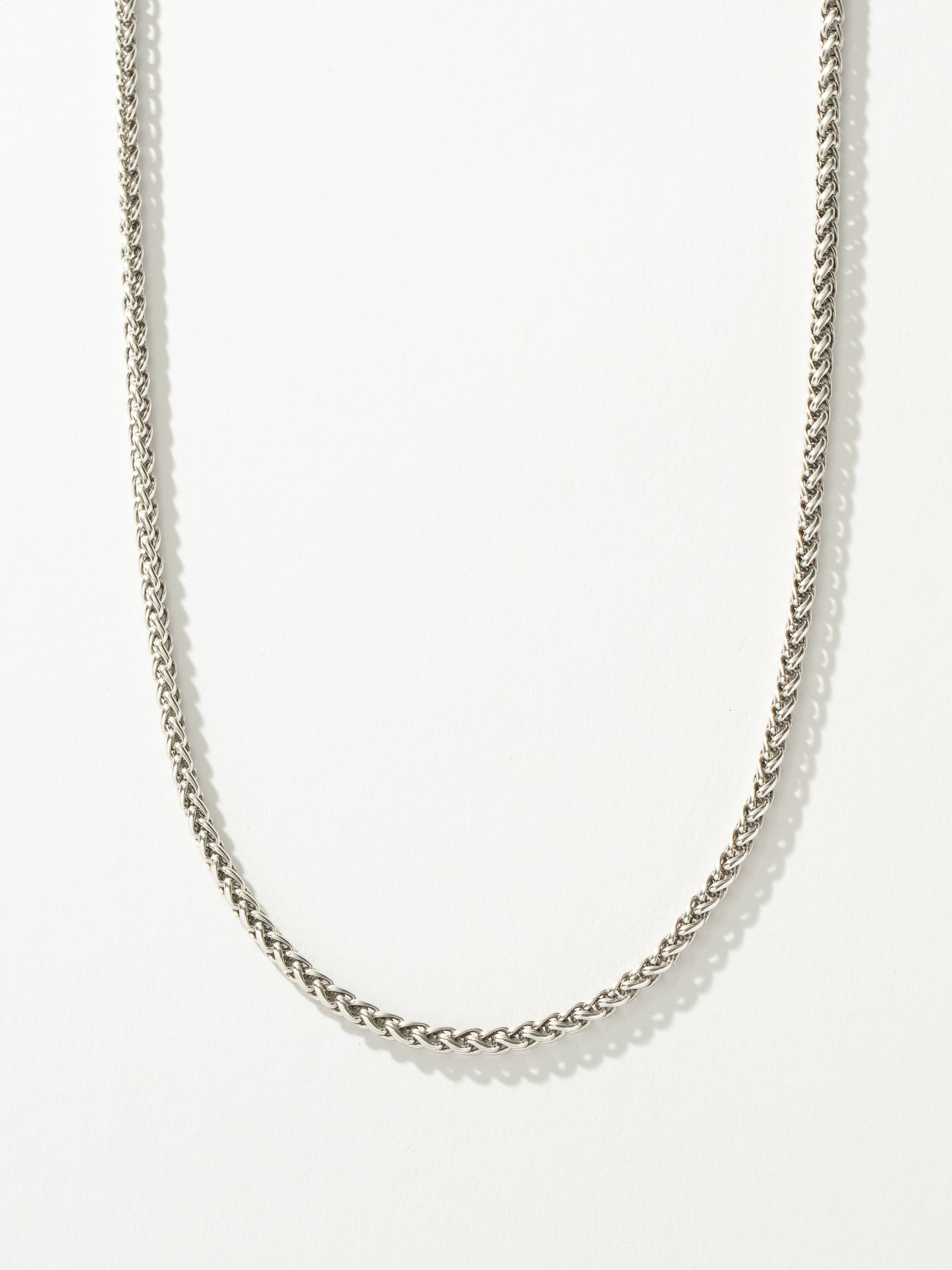 Men’s Wheat Chain Necklace 4mm | Silver | Product Detail Image | Uncommon James