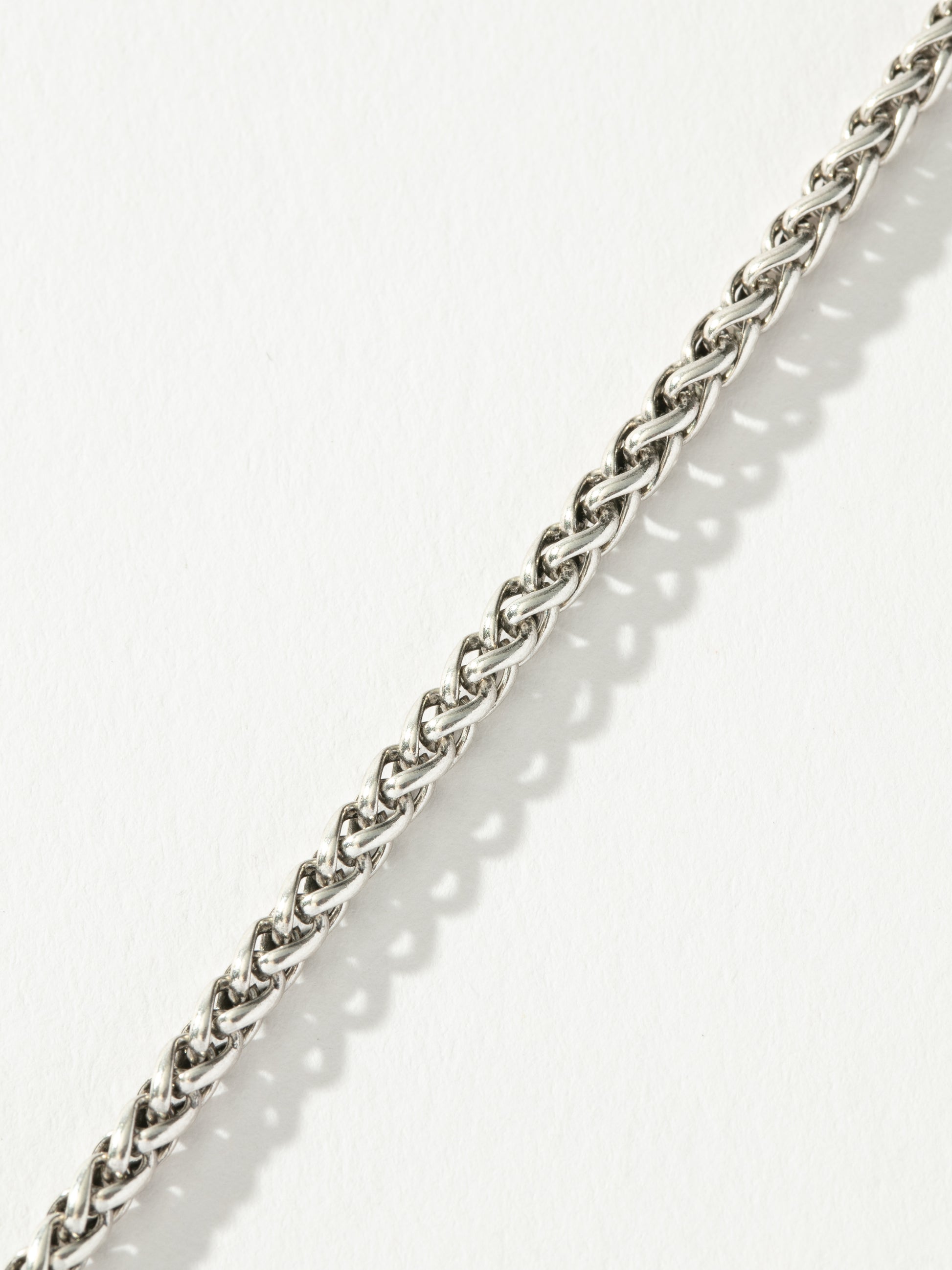 Men’s Wheat Chain Necklace 4mm | Silver | Product Detail Image 2 | Uncommon James