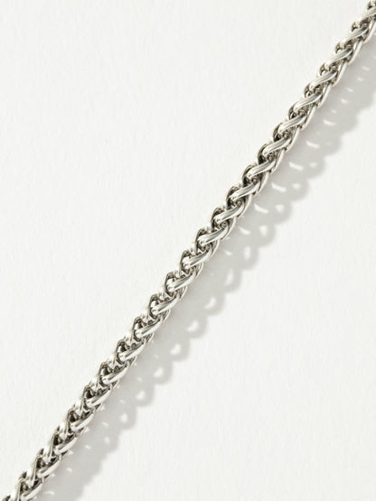 ["Men’s Wheat Chain Necklace 4mm ", " Silver ", " Product Detail Image 2 ", " Uncommon James"]