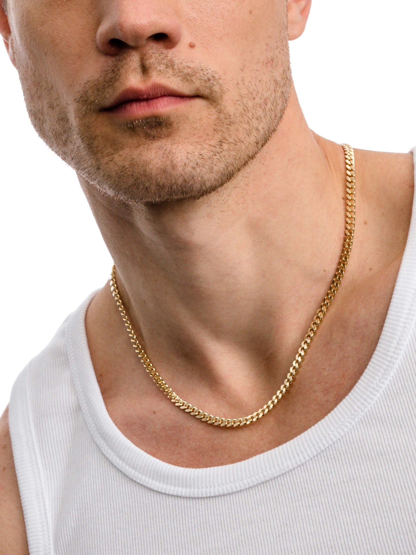 Men’s Cuban Chain Necklace 5mm | Gold | Model Image | Uncommon James