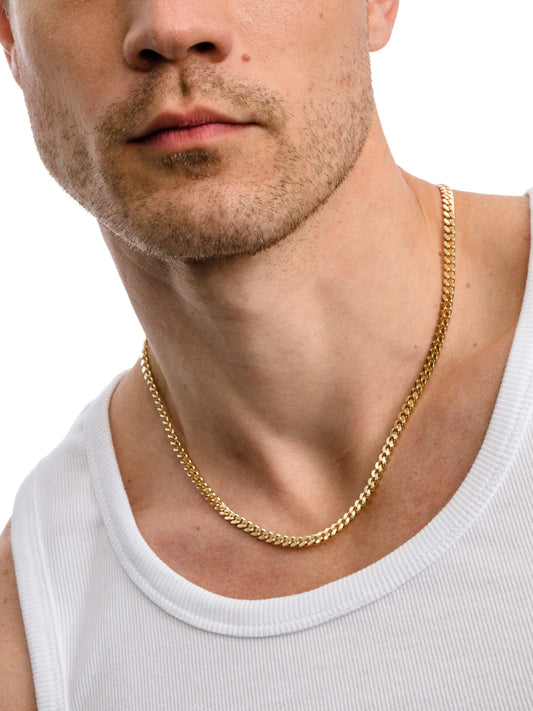 Men’s Cuban Chain Necklace 5mm | Gold | Model Image | Uncommon James