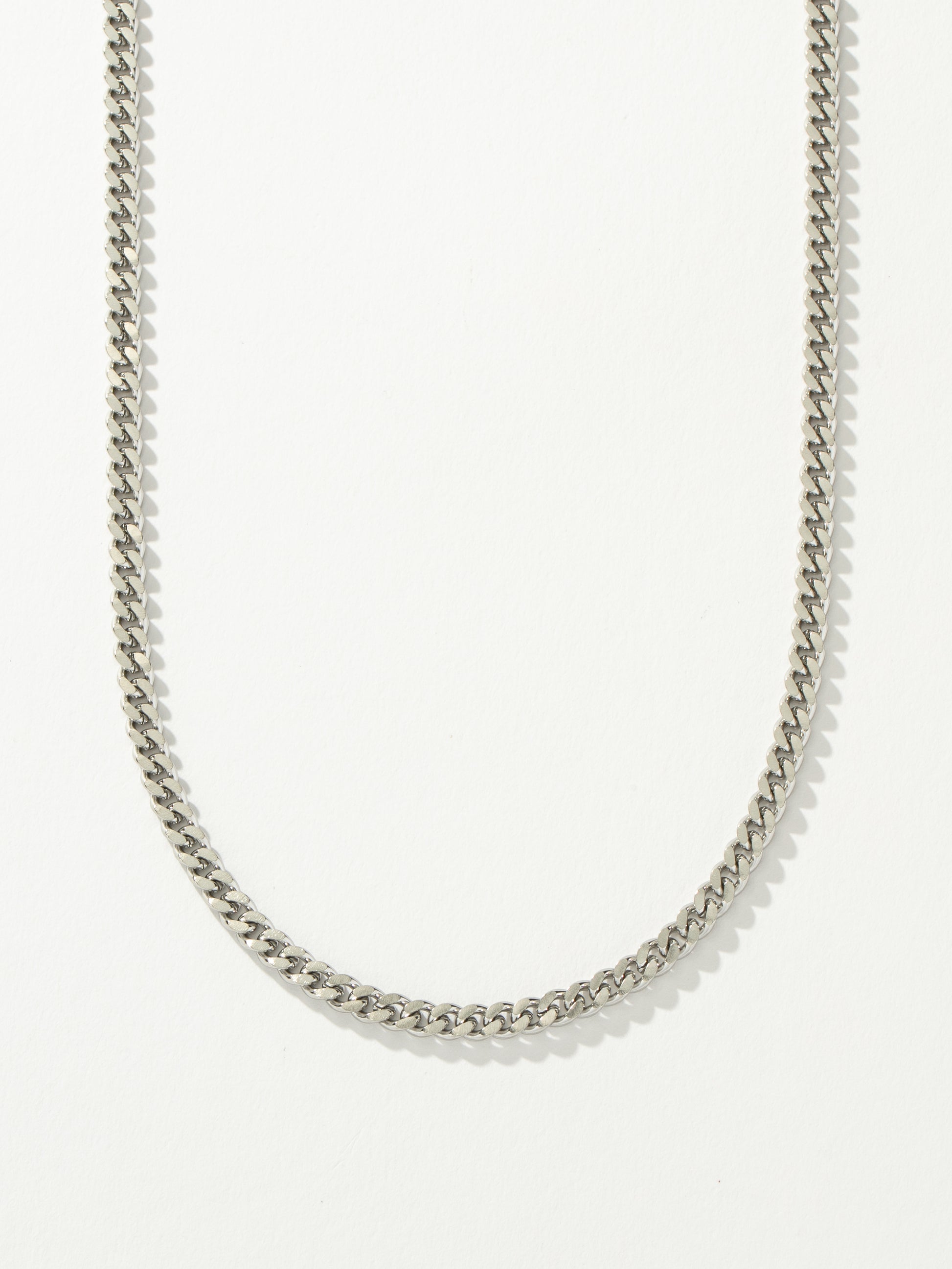 Men’s Cuban Chain Necklace 5mm | Silver | Product Detail Image | Uncommon James
