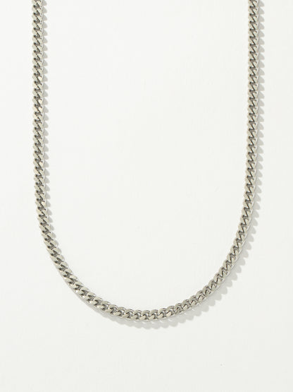 ["Men’s Cuban Chain Necklace 5mm ", " Silver ", " Product Detail Image ", " Uncommon James\n"]
