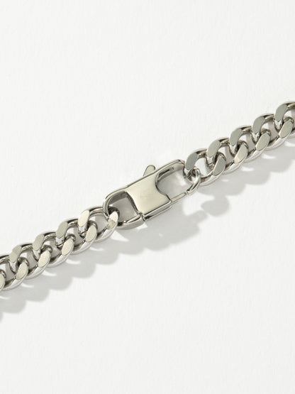 ["Men’s Cuban Chain Necklace 5mm ", " Silver ", " Product Detail Image 3 ", " Uncommon James"]