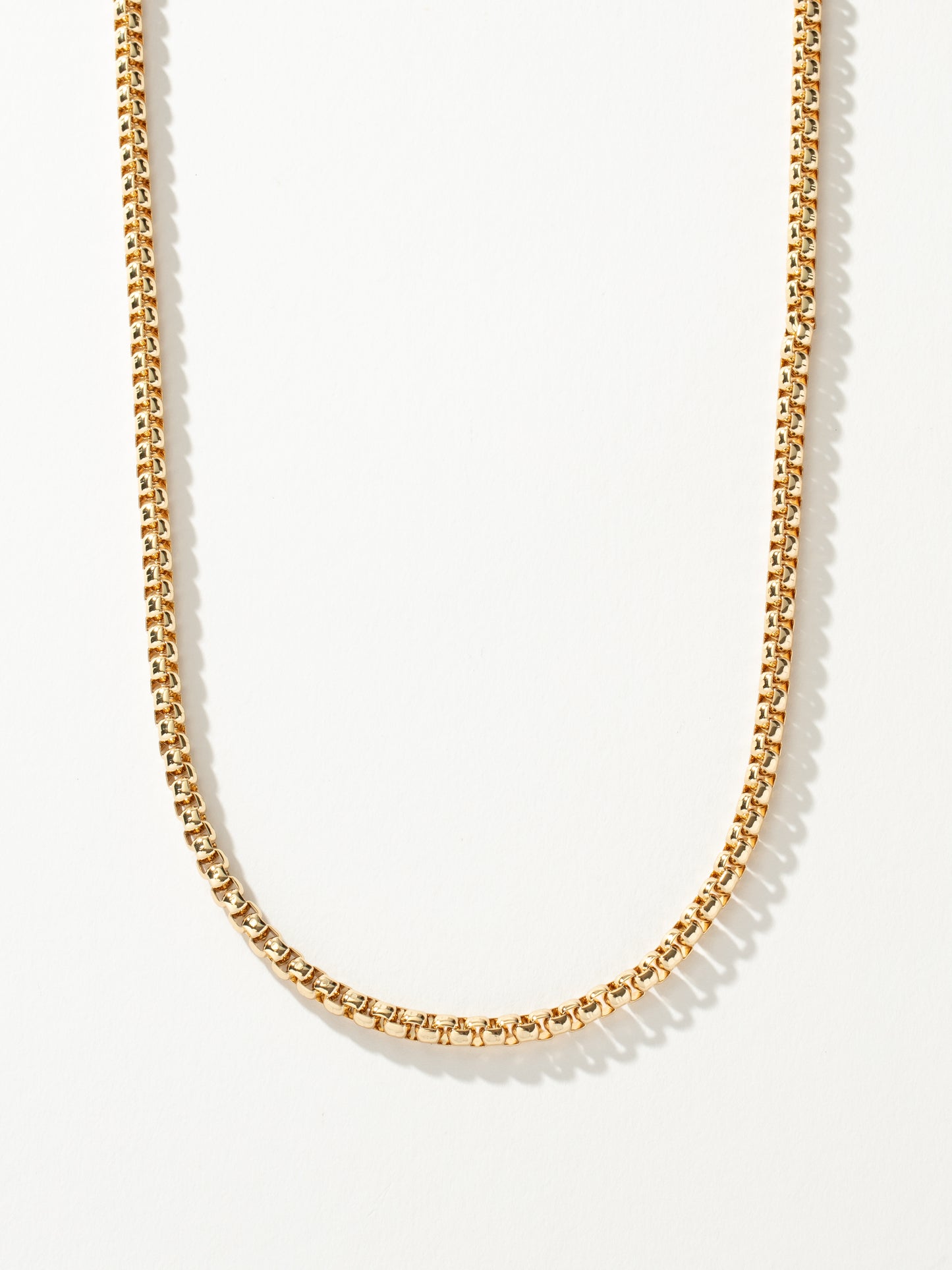 Men’s Round Box Chain Necklace 5mm | Gold | Product Detail Image | Uncommon James