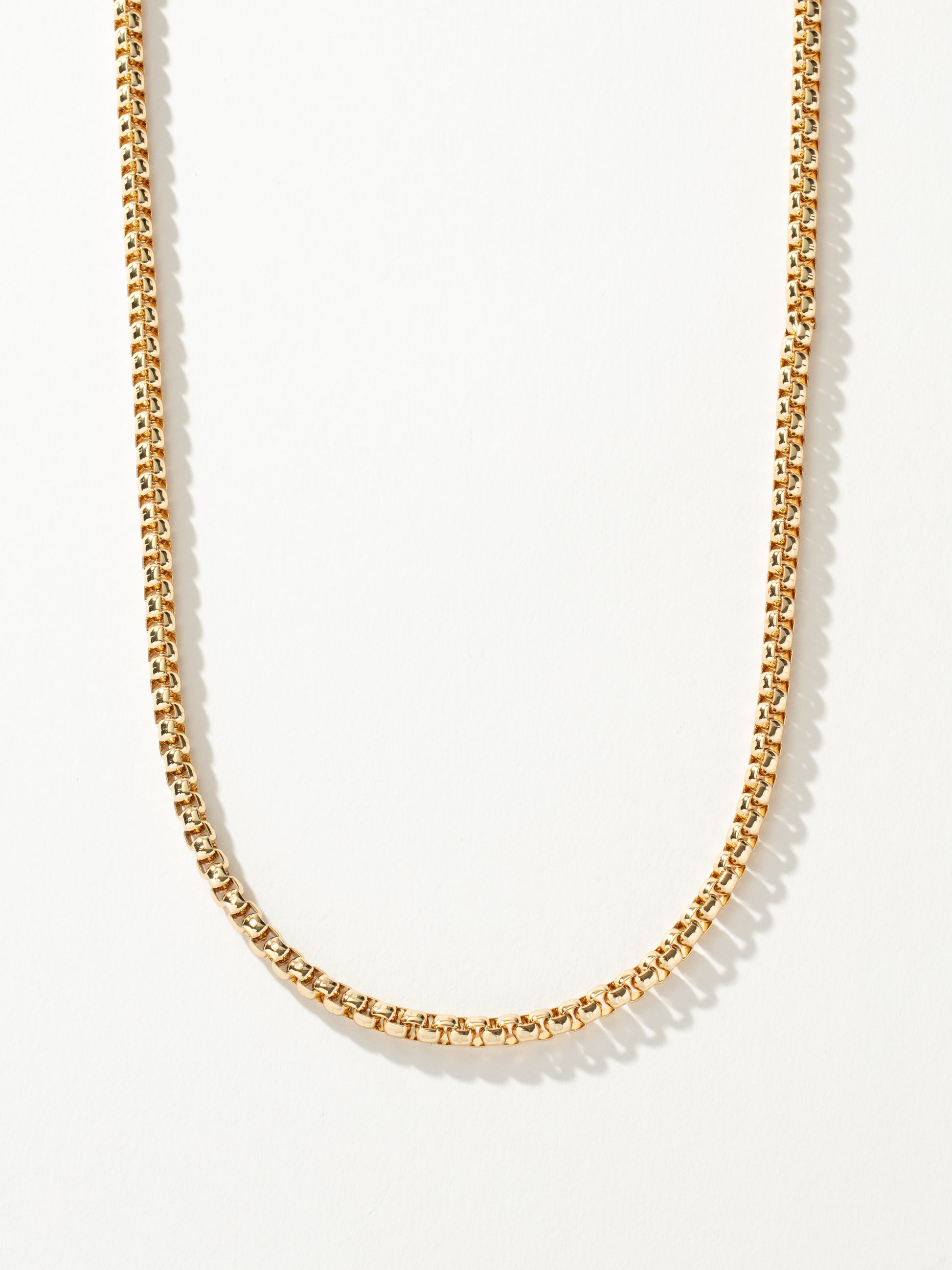 Men’s Round Box Chain Necklace 5mm | Gold | Product Detail Image | Uncommon James
