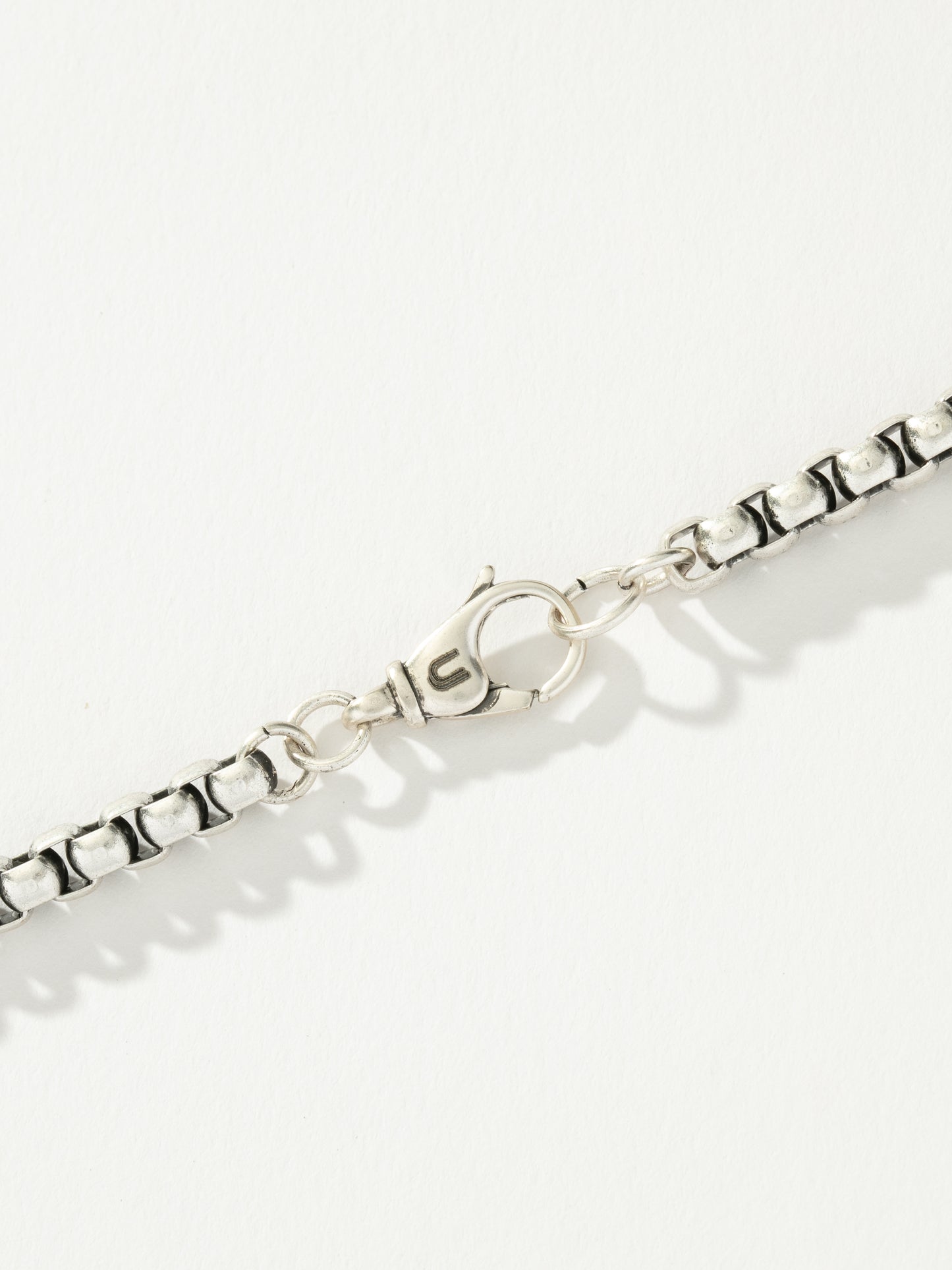 Men’s Round Box Chain Necklace 5mm | Silver | Product Detail Image 3 | Uncommon James
