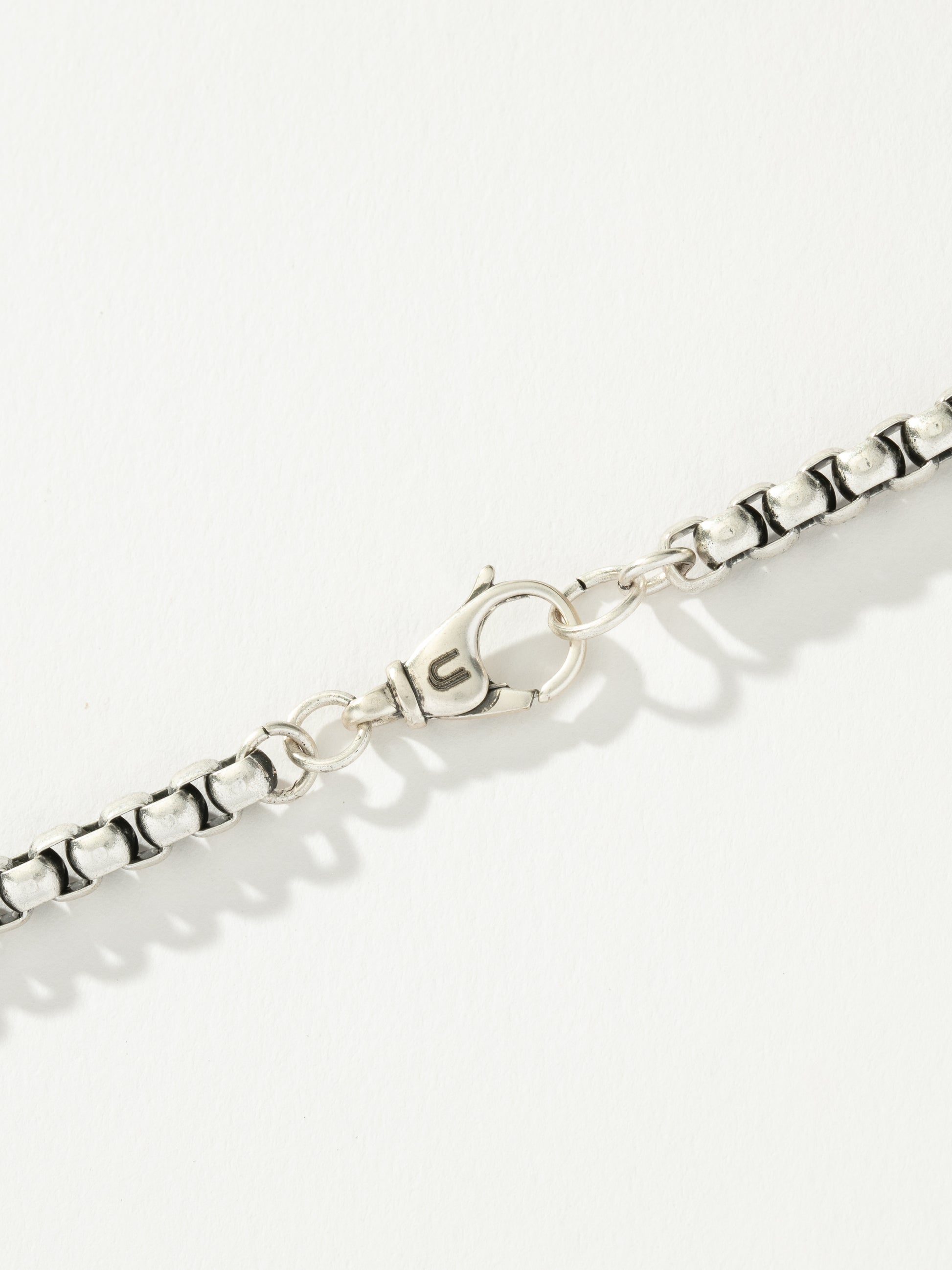 Men’s Round Box Chain Necklace 5mm | Silver | Product Detail Image 3 | Uncommon James