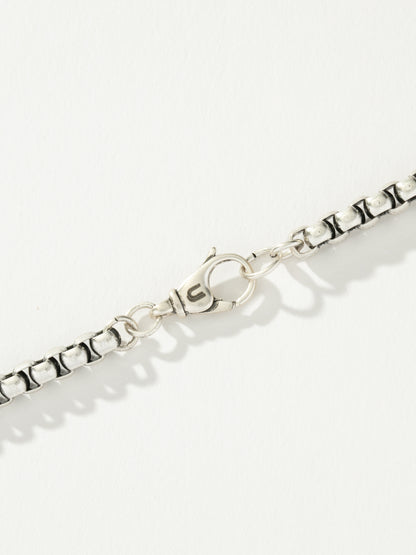 ["Men’s Round Box Chain Necklace 5mm ", " Silver ", " Product Detail Image 3 ", " Uncommon James"]