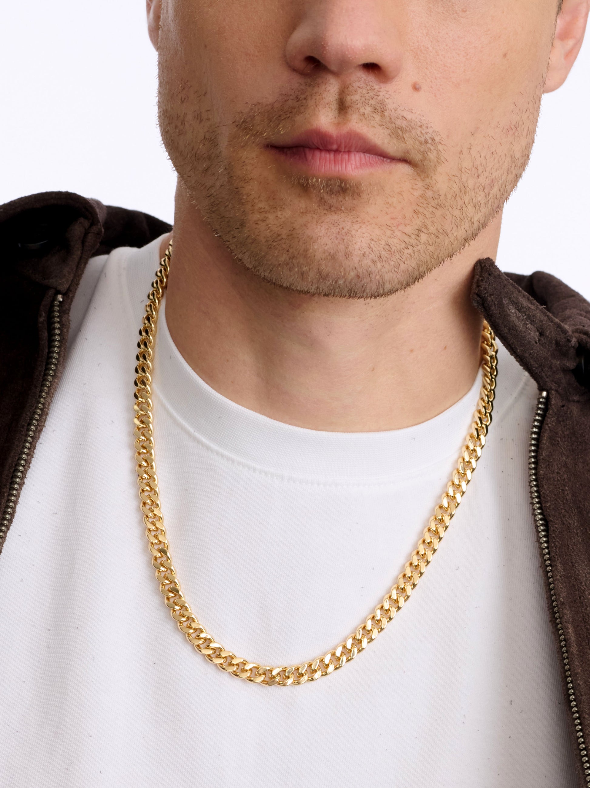 Men’s Cuban Chain Necklace 8mm | Gold | Model Image | Uncommon James