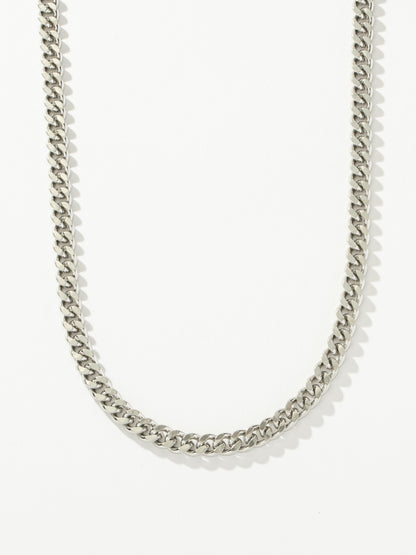 ["Men’s Cuban Chain Necklace 8mm ", " Silver ", " Product Detail Image ", " Uncommon James"]