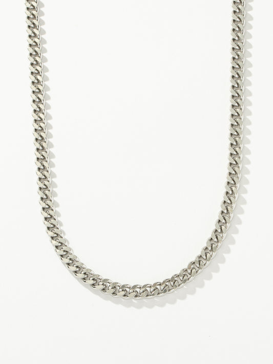 Men’s Cuban Chain Necklace 8mm | Silver | Product Detail Image | Uncommon James