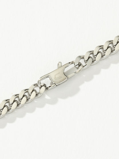 ["Men’s Cuban Chain Necklace 8mm ", " Silver ", " Product Detail Image 3 ", " Uncommon James"]