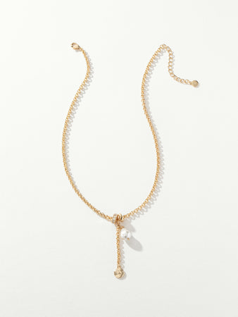 Gold Pearl Lariat Necklace | Pearl Necklace | Uncommon James