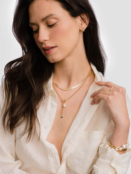 ["Beach Day Pearl Lariat Necklace"]