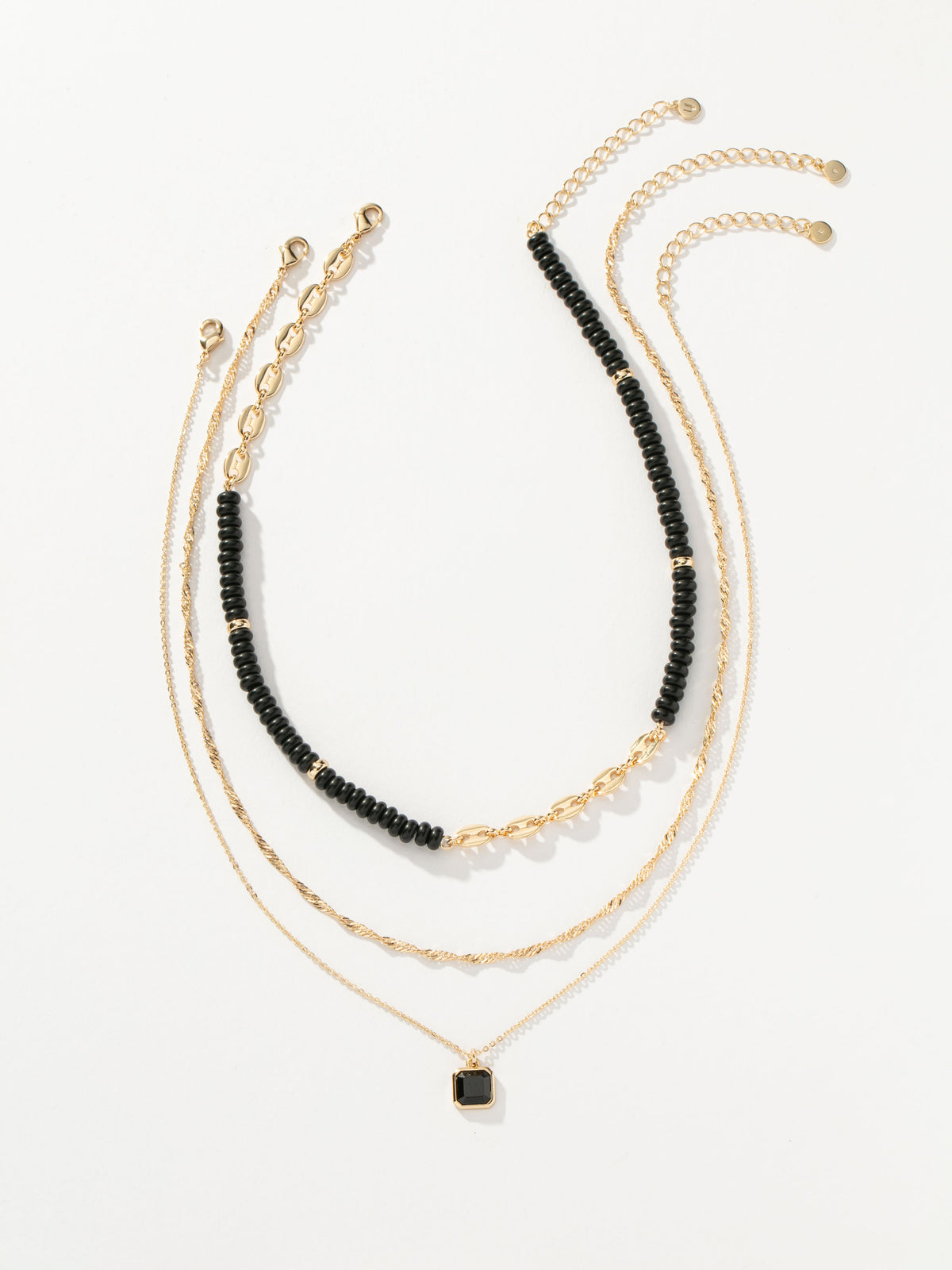 Chateau Layered Necklace | Black | Product Image | Uncommon James