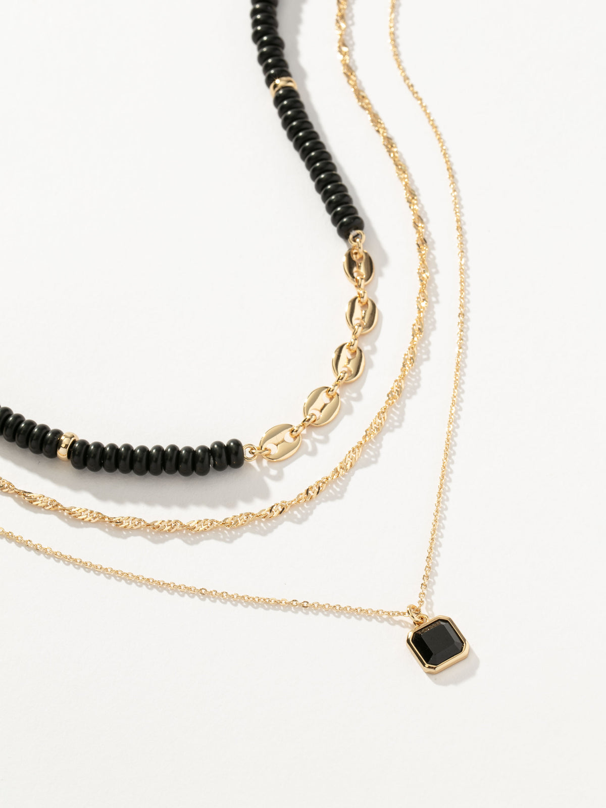 Chateau Layered Necklace | Black | Product Image | Uncommon James