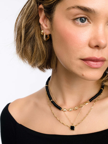 ["Chateau Layered Necklace ", " Black ", " Model Image ", " Uncommon James"]