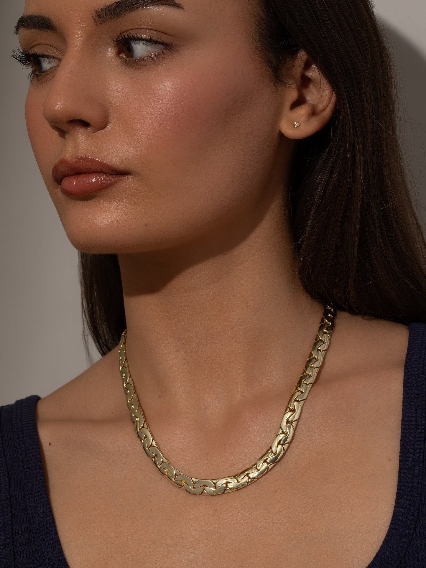 Eden Statement Chain Necklace | Gold | Model Image | Uncommon James
