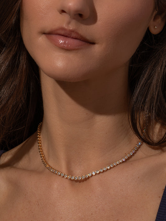 Fairy Bezel Tennis Necklace | Gold | Product Image | Uncommon James