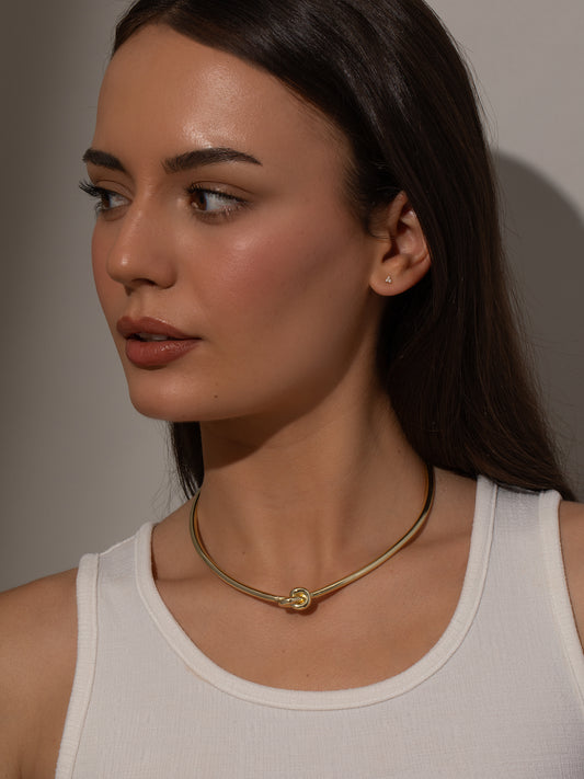 Forever Knot Collar Necklace | Gold | Product Image | Uncommon James
