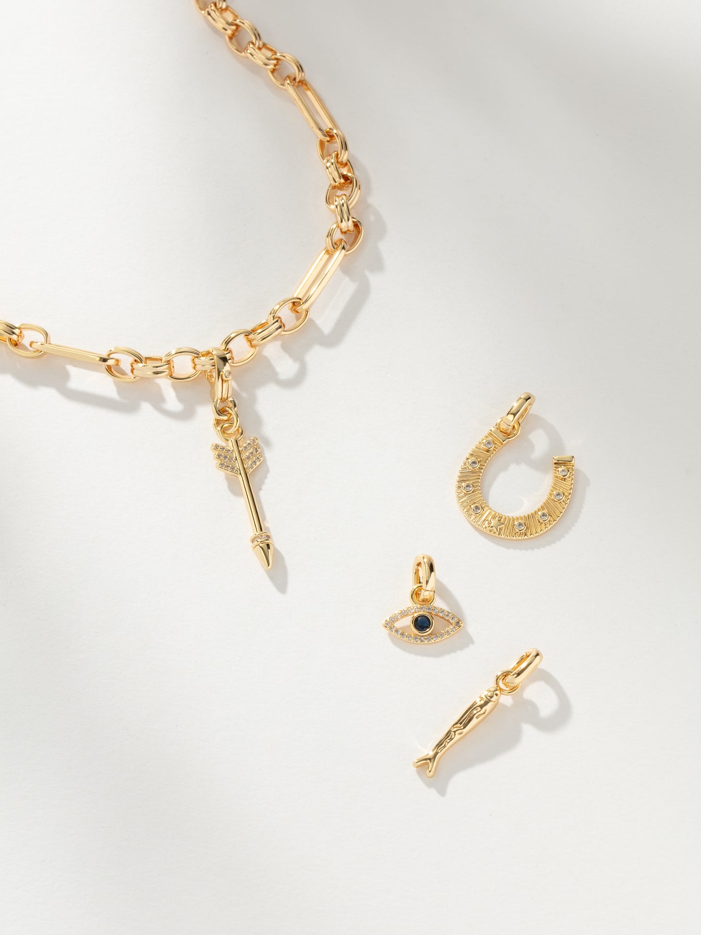 Linked Charm Collector Necklace | Gold | Product Image | Uncommon James
