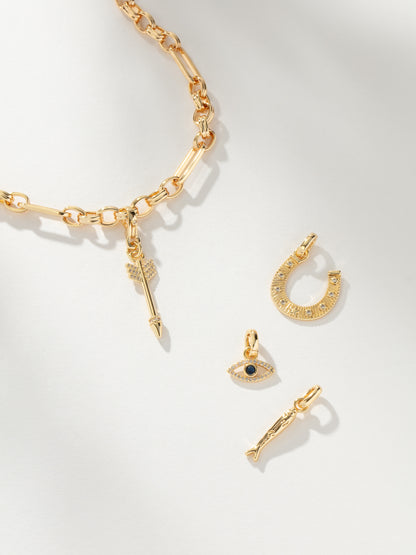 ["Linked Charm Collector Necklace ", " Gold ", " Product Image ", " Uncommon James"]