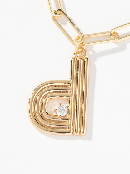 ["Muse Initial Layered Necklace ", " Gold D ", " Product Image ", " Uncommon James"]