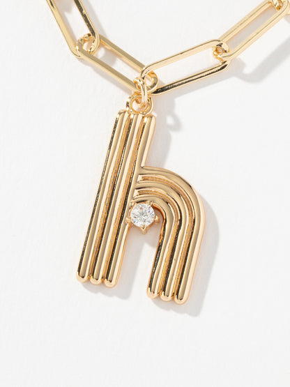 ["Muse Initial Layered Necklace ", " Gold H ", " Product Image ", " Uncommon James"]