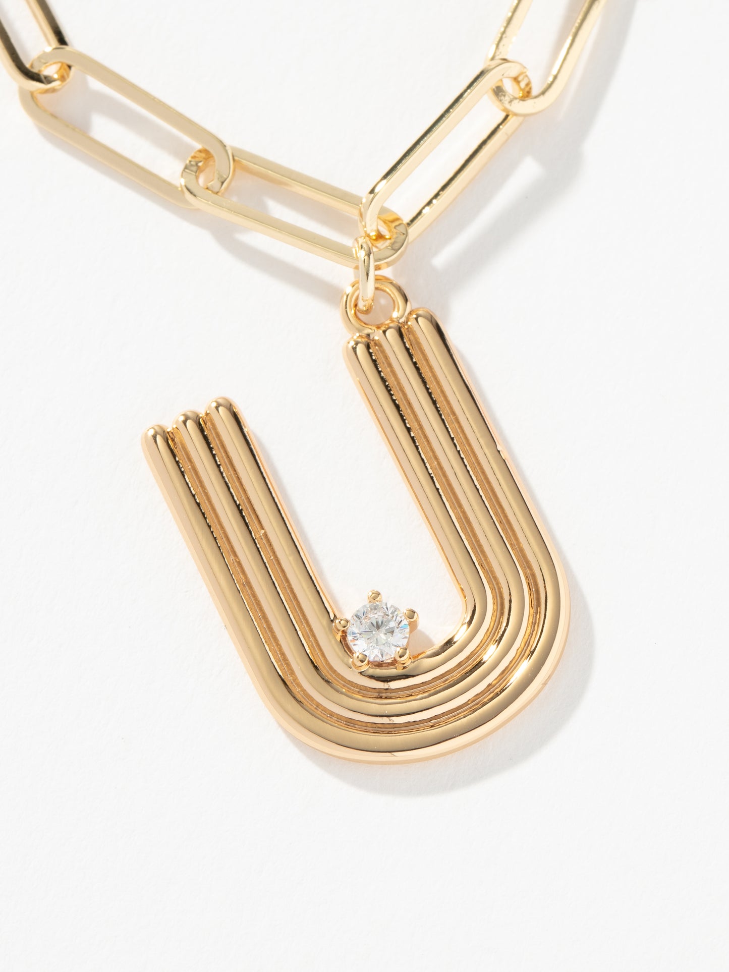 Muse Initial Layered Necklace | Gold U | Product Image | Uncommon James