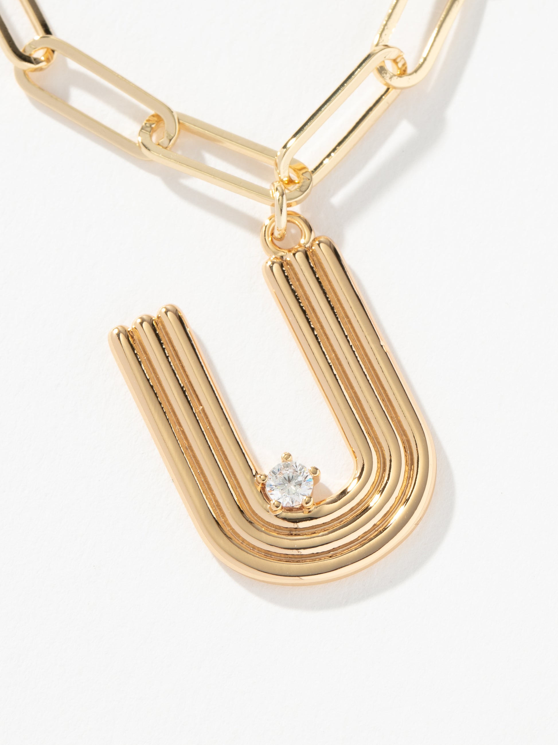 Muse Initial Layered Necklace | Gold U | Product Image | Uncommon James