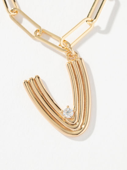 ["Muse Initial Layered Necklace ", " Gold V ", " Product Image ", " Uncommon James"]