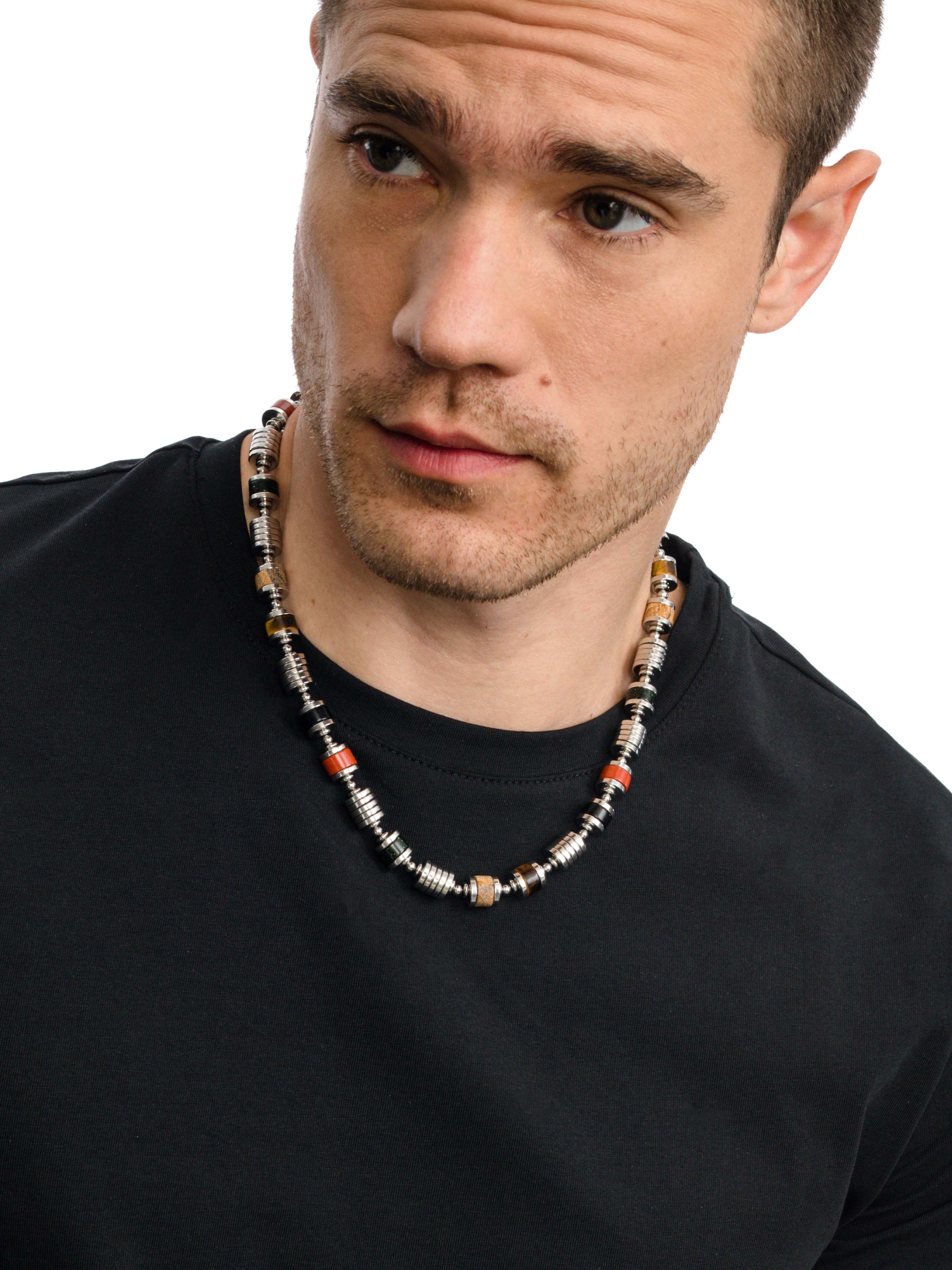 アクセサリー handsome boy Pete Crow-Armstrong Men's Stone Beaded Chain Necklace | Uncommon James