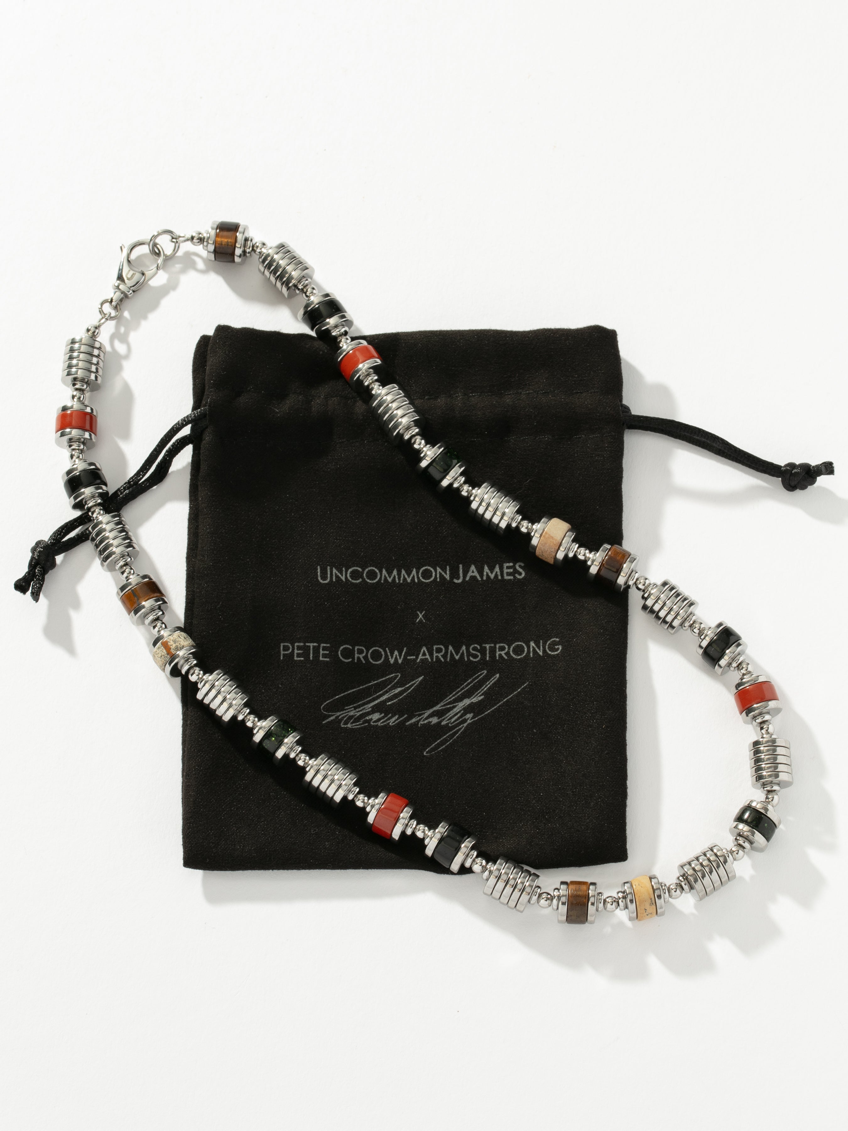 newsweetspot アクセサリー Pete Crow-Armstrong Men's Stone Beaded Chain Necklace | Uncommon James