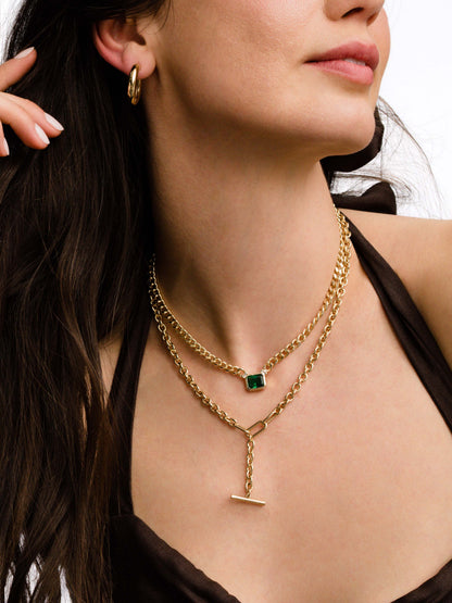 ["Spritz Gem And Chain Necklace"]