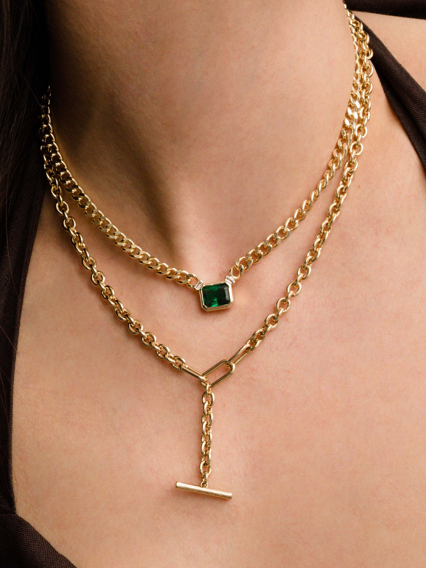 Spritz Gem And Chain Necklace