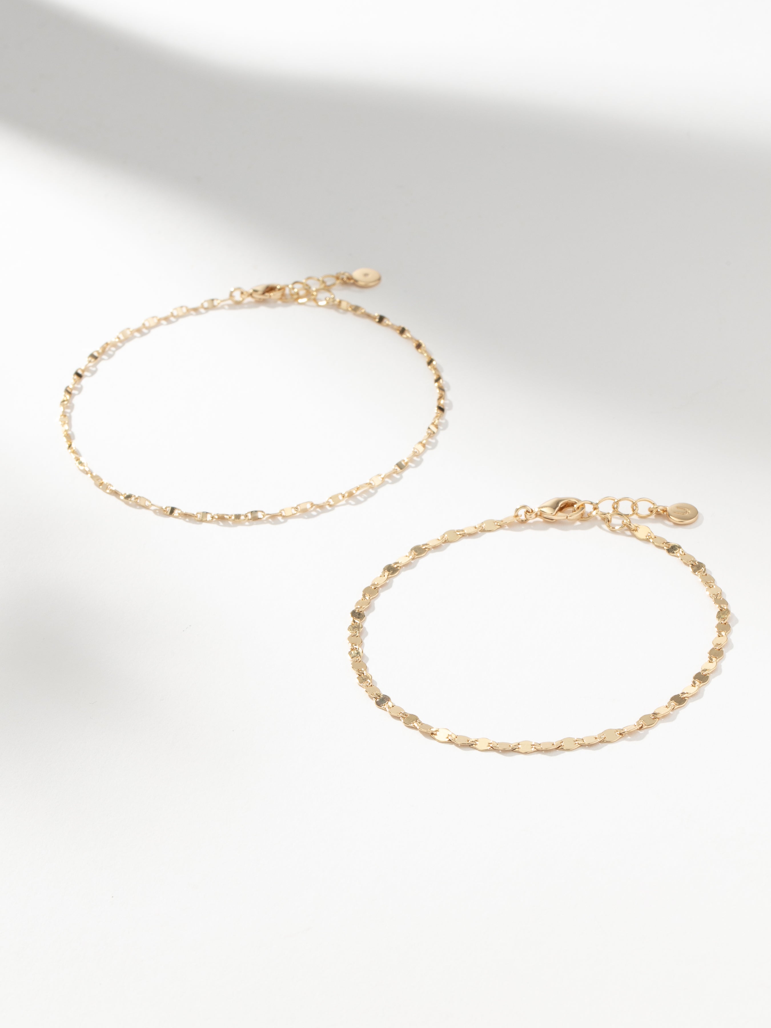 Mia Chain Anklet (Set of 2) in Gold | Gold Anklet Set | Uncommon James
