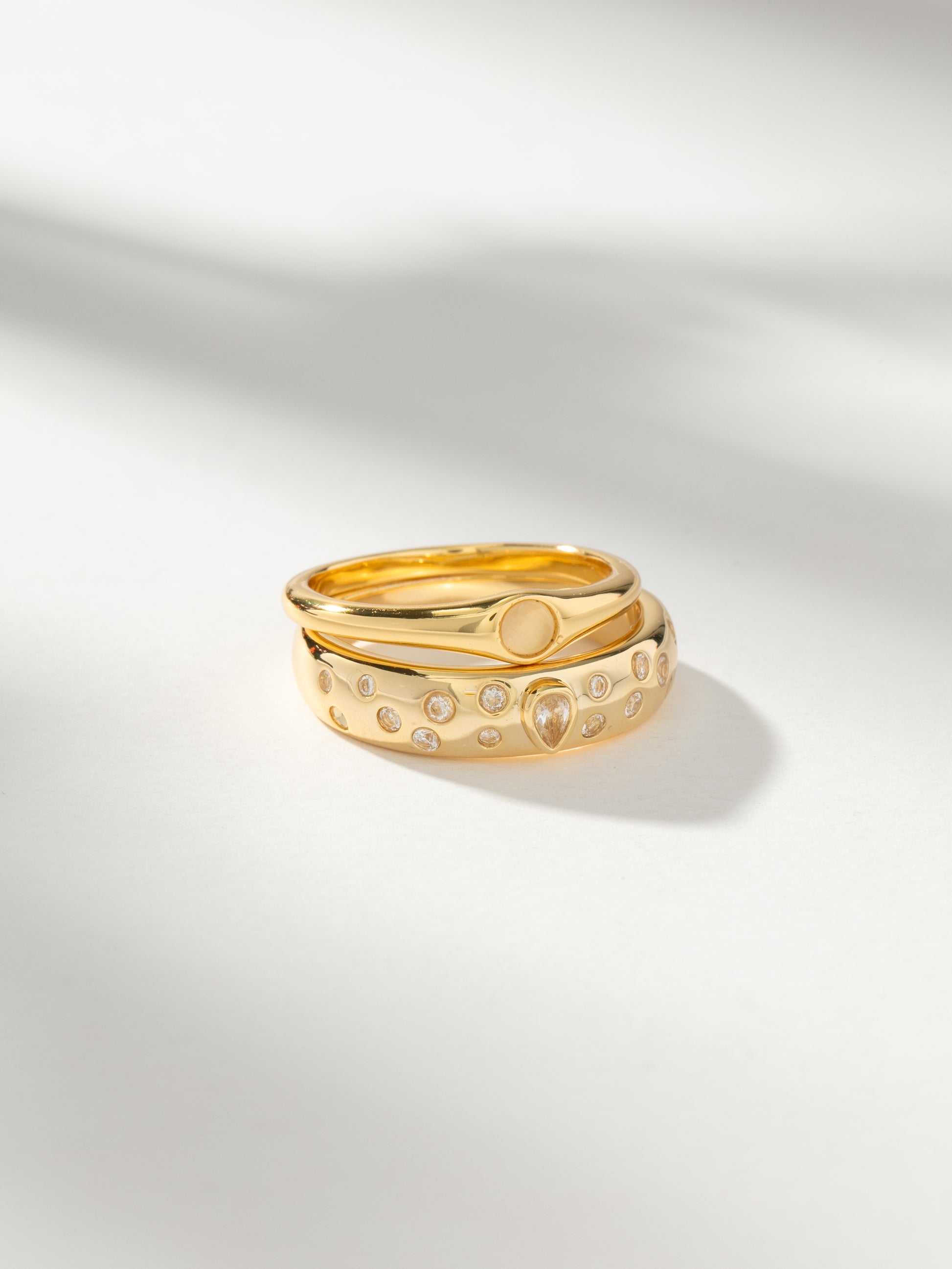 Aqua Ring Stack (Set of 2) | Gold | Product Image | Uncommon James