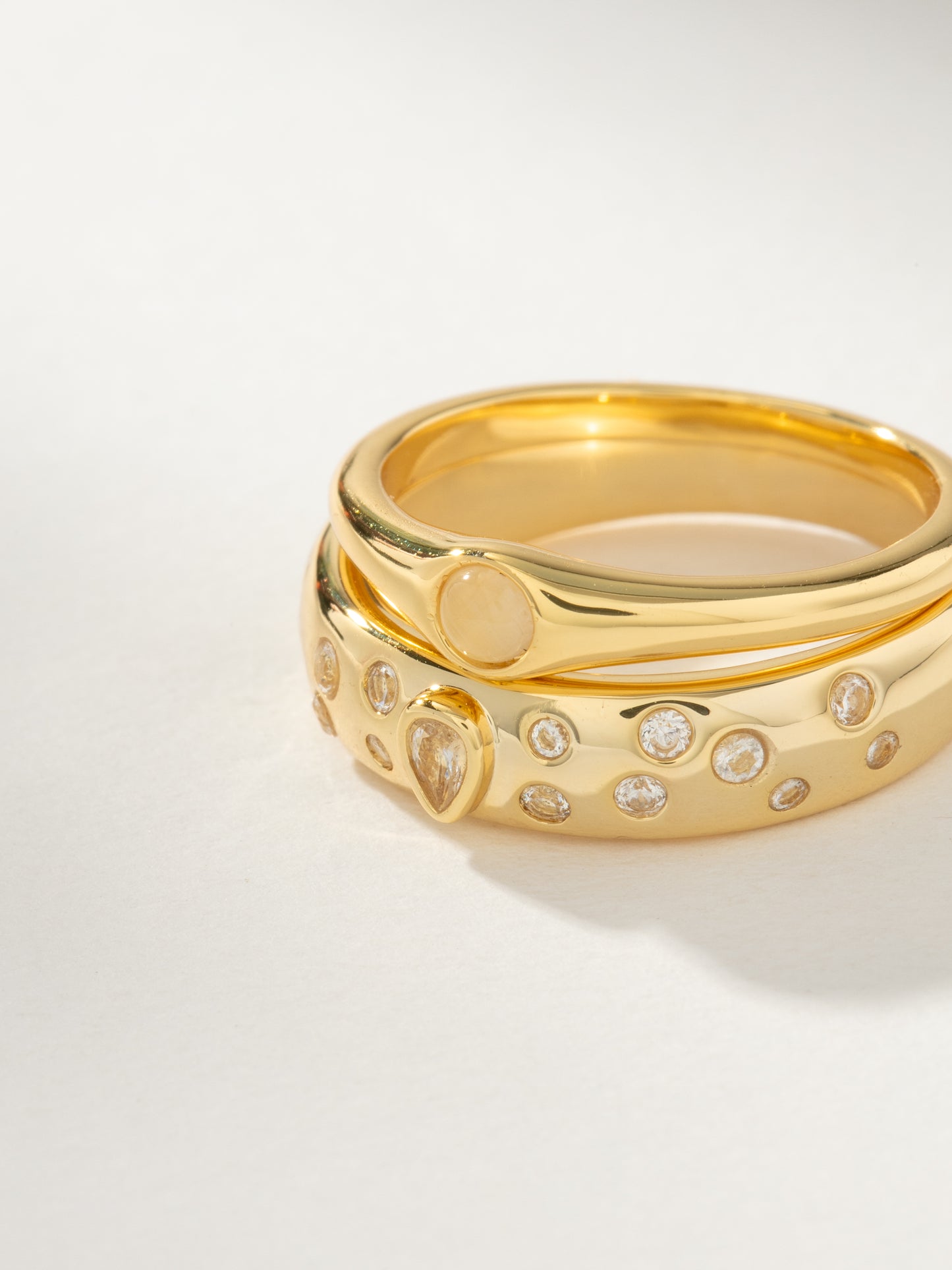 Aqua Ring Stack (Set of 2) | Gold | Product Image | Uncommon James