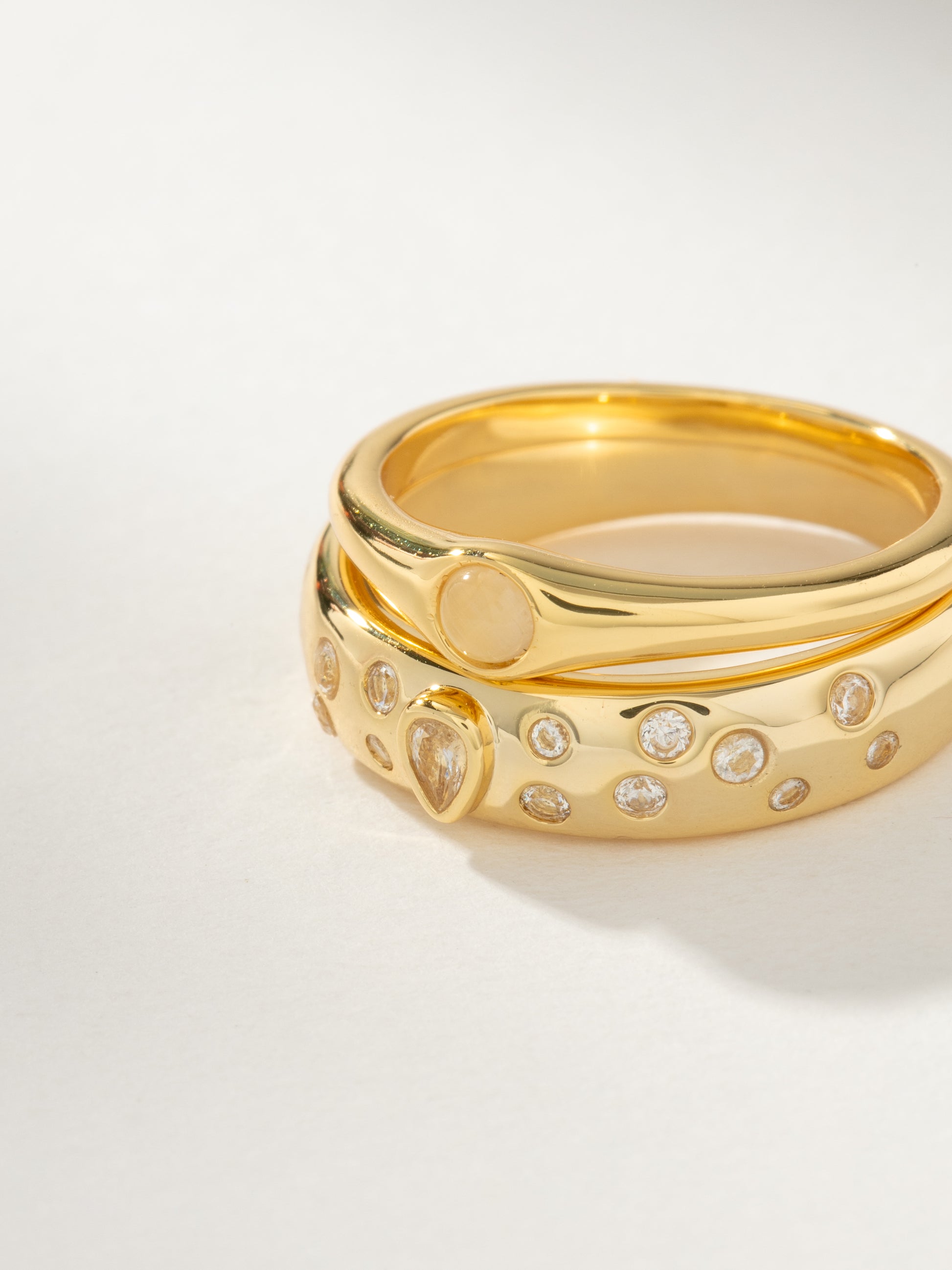 Aqua Ring Stack (Set of 2) | Gold | Product Image | Uncommon James