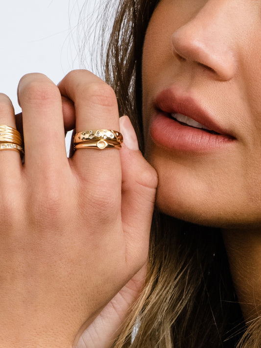 Aqua Ring Stack (Set of 2) | Gold | Product Image | Uncommon James