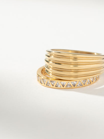 ["Chateau Statement Ring (Set of 2) ", " Gold ", " Product Image ", " Uncommon James"]