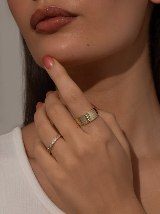 Chateau Statement Ring (Set of 2) | Gold | Product Image | Uncommon James