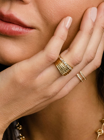 ["Chateau Statement Ring (Set of 2) ", " Gold ", " Model Image ", " Uncommon James"]
